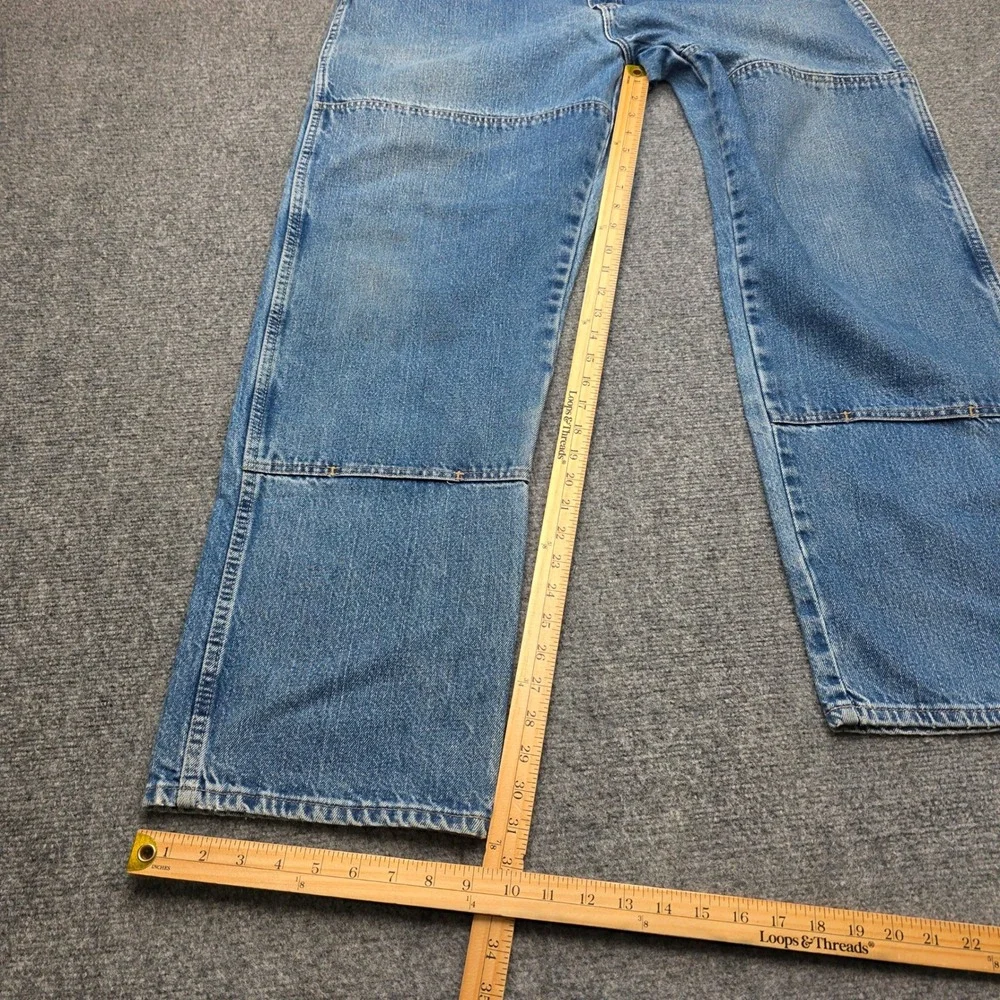 Dickies Mens 40x32 Double Knee Work Pants Jeans Blue Denim Utility Carpenter